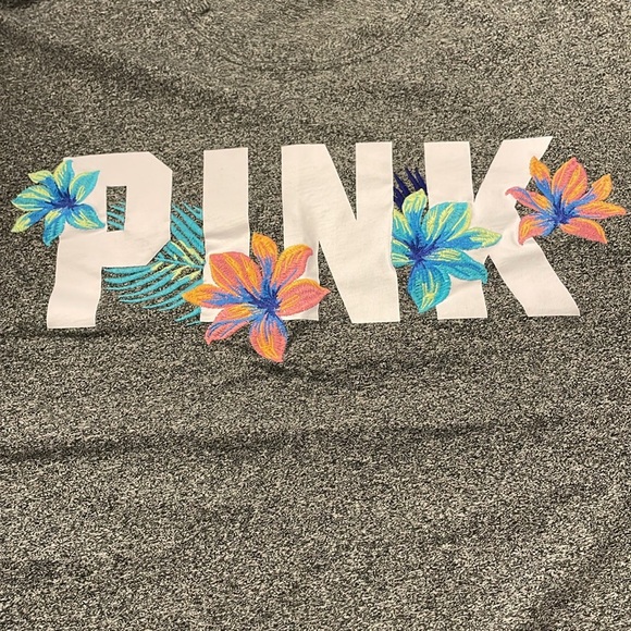 Embroidered Tropical PINK Tee - Picture 16 of 16